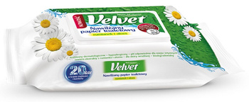 PAPIER TOALETOWY NAWILŻANY VELVET RUMIANEK & ALOES BIAŁY 48 SZT