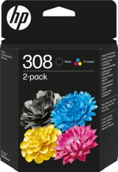 HP oryginalny ink / tusz 6L6S6UE, HP 308, black/color, 160/120s, 2-pack