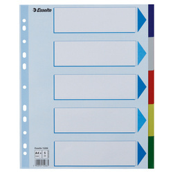 PRZEKŁADKI A4 MAXI ESSELTE 15266 MIX PP 5SZT