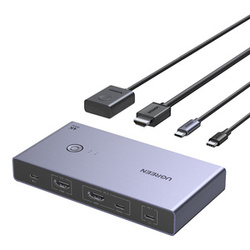 PRZEŁĄCZNIK SWITCH KVM UGREEN CM731 2W1 USB-C + HDMI