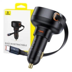 ŁADOWARKA SAMOCHODOWA BASEUS ENJOYMENT PRO Z KABLEM USB-C, 60W (CZARNA)