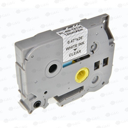 G&G KOMPATYBILNY TAŚMA DO DRUKAREK ETYKIET, DLA BROTHER, TZE-135, BIAŁY DRUK/PRZEZROCZYSTY PODKŁAD, LAMINOWANE, 8M, 12MM