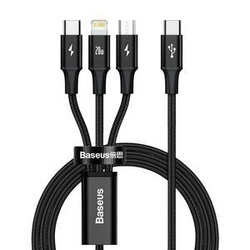Kabel BASEUS Rapid Series USB-A-micro USB/Lightning/USB-C 1.5m (czarny)