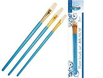 PĘDZLE PŁASKIE NR 8 /10 /12 CENTRUM 84682 KOZIE WŁOSIE 3SZT