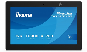 IIYAMA MONITOR 16 CALI TW1625LASC-B3PNR ANDROID 14,FHD,10PKT,450CD,2X2W,    4XUSB, 1XUSB-C,RJ45, MIC, RK3567, 4/32GB, LED LIGHTBAR, IISIGN2, NFC, 24/7
