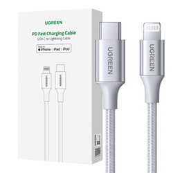 KABEL LIGHTNING DO USB-C  2.0 UGREEN PD 3A US304, 1M (SREBRNY)