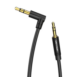 KABEL AUDIO AUX 3,5MM DO KĄTOWY 90° 3,5MM VENTION BAKBF-T 1M CZARNY