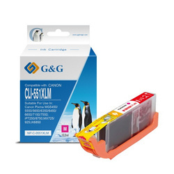 G&G KOMPATYBILNY INK / TUSZ Z CLI551M XL, MAGENTA, 10,2ML, ML NP-C-0551XLM, HIGH CAPACITY, CANON PIXMA IP7250, MG5450, MG6350, MG7