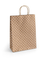 TOREBKA NA PREZENTY 33X10X24CM ARGO 257002 CIEMNOBEŻOWA SREBRNE KROPKI PAPIER KRAFT 5SZT