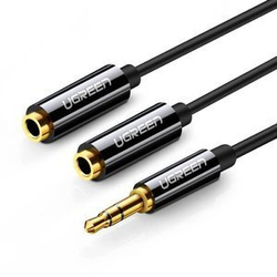 Kabel UGREEN AV123 jack 3.5mm-2x jack 3.5mm 25cm (czarny)