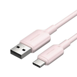 KABEL USB 2.0 A DO USB-C 3A VENTION CTQPF 1M (RÓŻOWY)