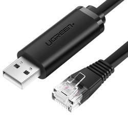 Kabel Konsolowy UGREEN CM204, USB - RJ45 Do Urządzeń Sieciowych, 1.5m (czarny)