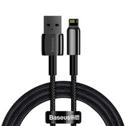 KABEL USB DO LIGHTNING BASEUS TUNGSTEN GOLD, 2.4A, 1M (CZARNY)