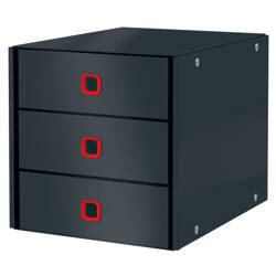 POJEMNIK Z SZUFLADAMI 286X358X282MM LEITZ CLICK & STORE COSY 53680089 AKSAMITNY SZARY 3 SZUFLADY