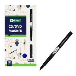 MARKER CD/DVD D.RECT NIEBIESKI 0.7MM