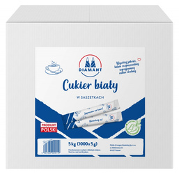 CUKIER BIAŁY SASZETKA DIAMANT 5G 1000SZT