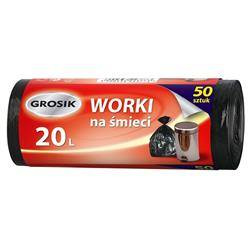 WORKI HDPE GROSIK ZZA311700 CZARNE 20L 50 SZT