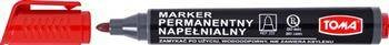 MARKER PERMANENTNY TOMA TO-222CZER CZERWONY OKRĄGŁA KOŃCÓWKA