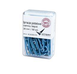 SPINACZE OKRĄGŁE 28MM VICTORY OFFICE PRODUCTS 6028350-073 PASTELOWE CIEMNONIEBIESKIE METALOWEPOWLEKANE W POJEMNIKU PLASTIKOWYM 50SZT