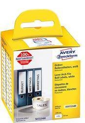 Etykiety samoprzylepne 59x190mm na segregatory AVERY ZWECKFORM trwałe, w rolce do druk. term. AS0722480 białe 110 szt