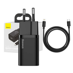 Ładowarka sieciowa BASEUS Super Si 20W + USB-C-Lightning 1m (czarna)