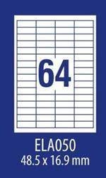 Etykiety samoprzylepne 48.5x16.9mm uniwersalne AVERY ZWECKFORM ECONOMY ELA050 białe 100ark*64szt