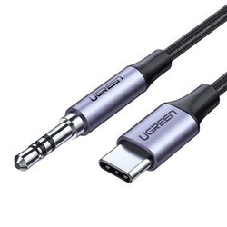 KABEL MINI JACK 3,5MM AUX DO USB-C UGREEN AV143, 1M (CZARNY)