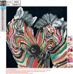 MOZAIKA DIAMENTOWA 5D ZEBRY 30X30CM CENTRUM 89626