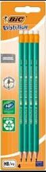 OŁÓWEK OSTRZONY Z GUMKĄ BEZDRZEWNY BIC EVOLUTION ORIGINAL 655 HB 8902753 HB BLISTER 4SZT