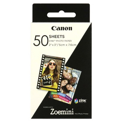 Canon ZINK Photo Paper, ZINK, foto papier, bez marginesu typ połysk, Zero Ink typ 3215C002, biały, 5x7,6cm, 2x3", 50 szt., termo,C