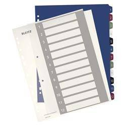 Przekładki 1-12 A4 LEITZ STYLE do nadruku 12380000 plastikowe