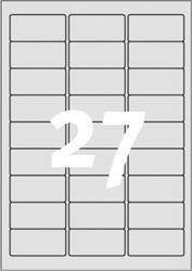 ETYKIETY SAMOPRZYLEPNE 63.5X29.6MM ZNAMIONOWE POLIESTROWE AVERY ZWECKFORM L6011-20 SREBRNE 20ARK*27SZT