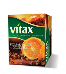 HERBATA POMARAŃCZA I GOŹDZIKI VITAX OWOCOWO-ZIOŁOWA 15 TOREBEK