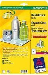 ETYKIETY SAMOPRZYLEPNE 96X50.8MM DO OZNACZANIA AVERY ZWECKFORM L7783-25 PRZEZROCZYSTE 25ARK*10SZT
