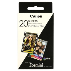 Canon ZINK Photo Paper, ZINK, foto papier, bez marginesu typ połysk, Zero Ink typ 3214C002, biały, 5x7,6cm, 2x3", 20 szt., termo,C