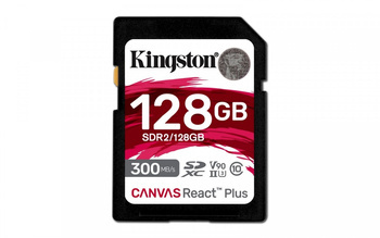 KINGSTON KARTA PAMIĘCI SD 128GB CANVAS REACT PLUS 300/260 UHS-II U3