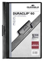SKOROSZYT ZACISKOWY A4 DURABLE DURACLIP 220901 CZARNY PLASTIKOWY 60 KRT