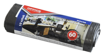 WORKI NA ŚMIECI LDPE OFFICE PRODUCTS CZARNE 60L 10SZT.