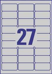 ETYKIETY SAMOPRZYLEPNE 63.5X29.6MM ZNAMIONOWE POLIESTROWE AVERY ZWECKFORM L6011-100 SREBRNE 100ARK*27SZT