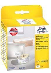 Etykiety samoprzylepne 25x54mm do adresowania AVERY ZWECKFORM trwałe, w rolce do druk. term. AS0722520 białe 500 szt